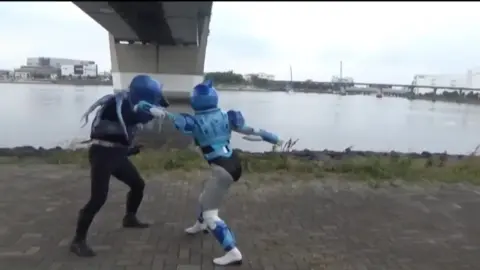 Asian Warriors in Blue Armor