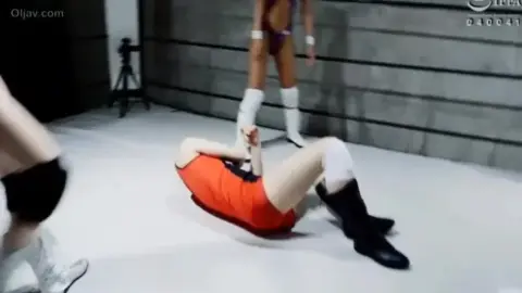 Asian Lesbians Wrestling in Swimsuits