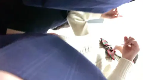 Asian Girls in Navy Blue Uniforms Bathroom Sex