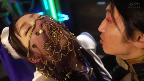 Asian Duo Lesbian and Threesome Sex with Neon Lights