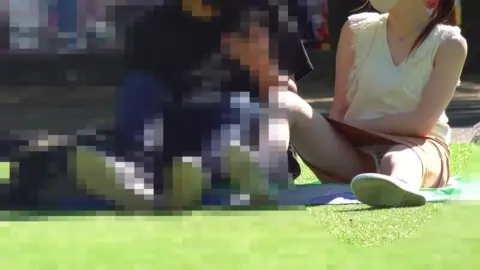 Asian Couple Outdoor Intimacy