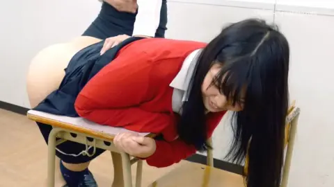 Asian Lesbians Spanking in Office