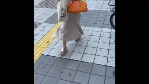 Asian Women Walking Outdoor Street Scene