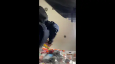 Blonde Teen with Tattoo Masturbates in Store