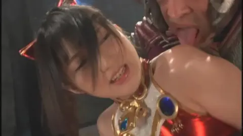 Asian Performer in Red and White Costume