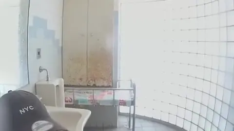 Asian Teen in Bathroom Solo