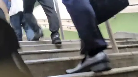 Asian Lovers in Subway Station Encounter