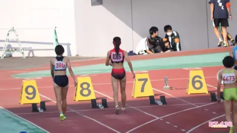 Asian Girls at the Starting Line