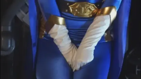 Asian Couple in Blue and Gold Costume