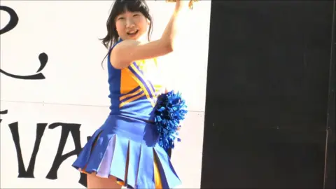 Asian Cheerleaders in Uniform