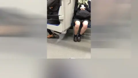 Asian Schoolgirls Masturbating on Train and in Store