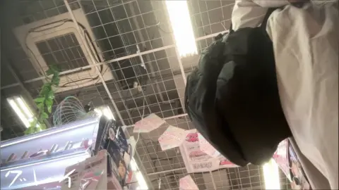 Asian Teen in White Blouse and Jean Skirt