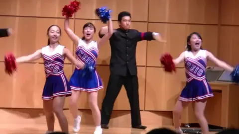 Asian Cheerleaders Dance Erotically