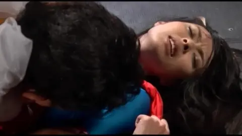 Supergirl Cosplay Sex with Dark Haired Woman