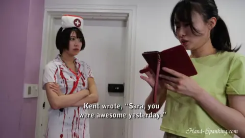 Asian Lesbians Spanking on Couch