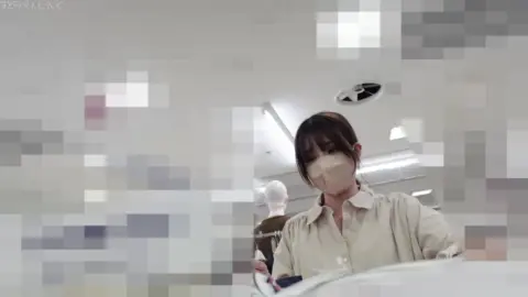 Asian Lingerie Model Posing in Bedroom and Office