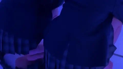 Asian Schoolgirls in Art Installation