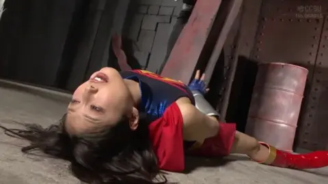 Asian Superheroine Restrained and Manhandled in Industrial Setting