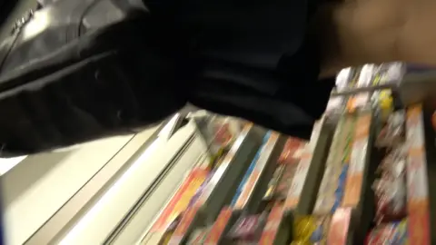 Asian Girl in City Street and Public Places