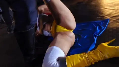 Asian Cosplay Sex in Dark Industrial Setting