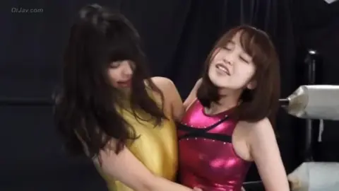 Asian Lesbians Wrestling in Swimsuits