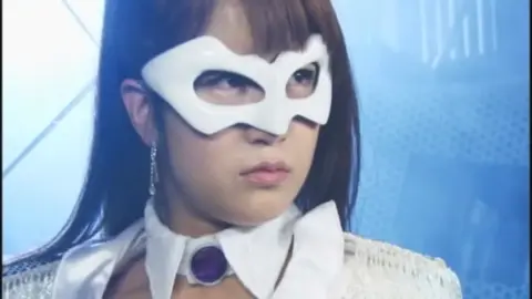 Asian Cosplay in Red BMW