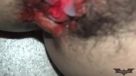 Caucasian Brunette Masturbating with Blood