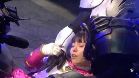 Asian Girl in Cheerleader Outfit in Futuristic Setting