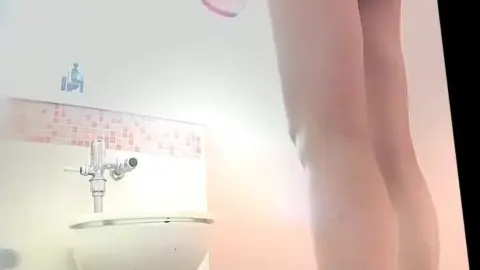 Brunette Bathroom Undressing