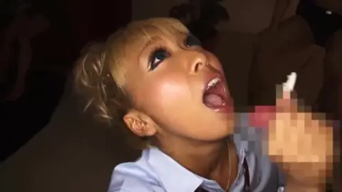 Blonde Asian Performs Oral Sex and Cumshot