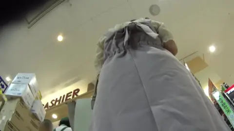 Asian Girl Masturbates in Store