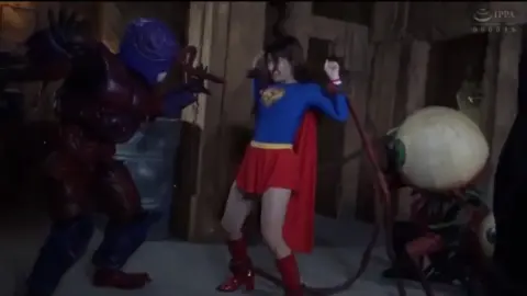 Asian Superhero Cosplay with Grey-Haired Male