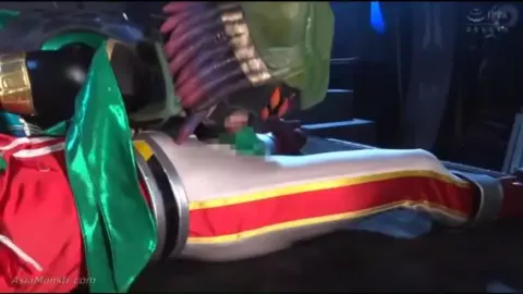 Muscular Asian Male in Red and Green Costume