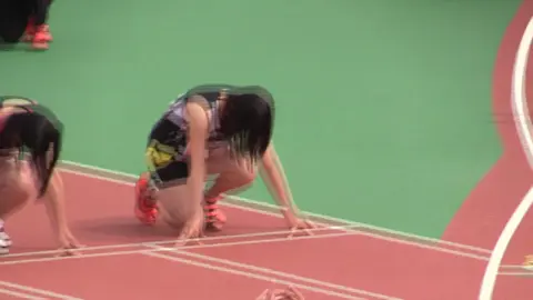 Asian Athletes on Indoor Track