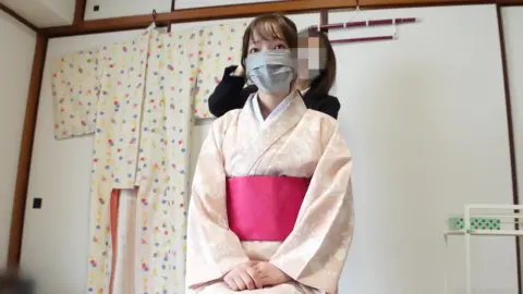 Asian Women in Kimono Dressing Room Encounter