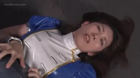 Asian Girl in Costume Restrained in Industrial Setting