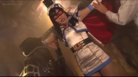 Asian Girl in Red Mask Bondage Scene