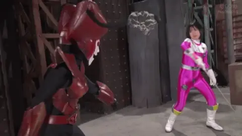 Asian Cosplayer in Industrial Setting