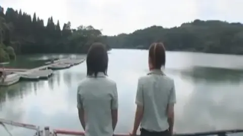 Asian Schoolgirls by the Lake