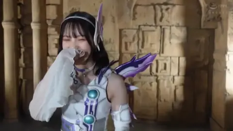 Asian beauty in temple attire