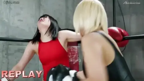 Asian and Blonde Women Boxing Match