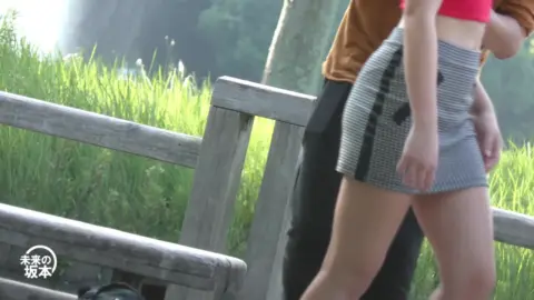 Asian Lesbian Threesome in Park