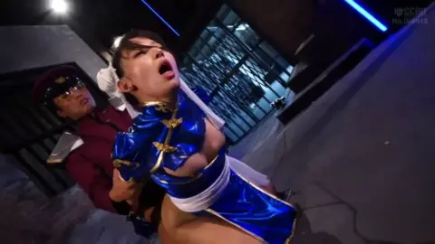 Asian Women in Blue Costume Restraint and Groping