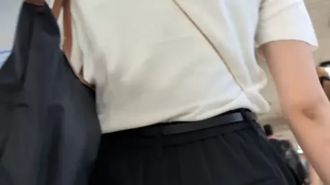 Asian Brunette in Subway Station