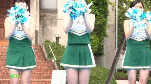 Asian Cheerleaders in Uniform Outdoor Fun