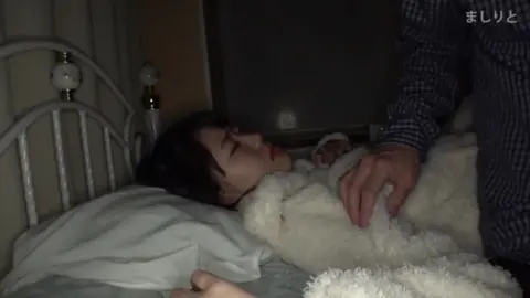 Intimate Bedroom Encounter with Dark Hair Woman