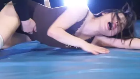 Asian Lesbians Wrestling in Sports Bras